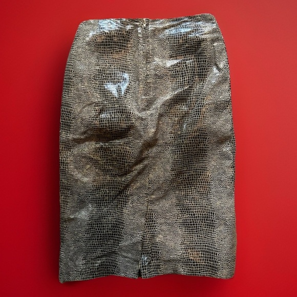 Vintage Luxury Danier Genuine Snakeskin Leather Skirt Suit Size M (Vintage XL) - Picture 7 of 8